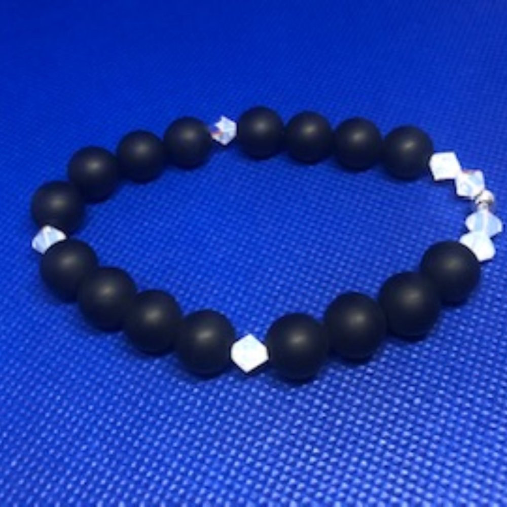 Onyx with Swarovski crystals Bracelet